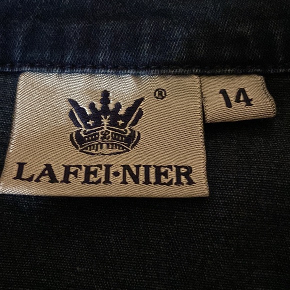 Lafei Nier Women’s Stretch Denim 3/4 Sleeve Shirt Size 14 - Picture 6 of 11